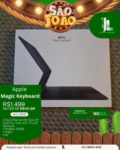 APPLE MAGIC KEYBOARD, PRETO, SEMINOVO, EXCLUSIVO!