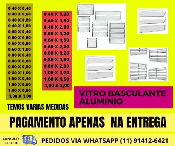 vitro basculante aluminio branco 80x60 cod 02 - pagamento na entrega- frete a/c