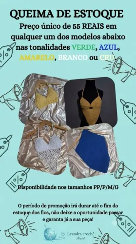 Cropped de crochê 55 reais