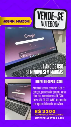 Notebook LENOVO IDEALPAD I5