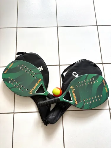 KIT BEACH TENNIS CAMEWIN ? 2 RAQUETES + 2 ESTOJO + 1 BOLA