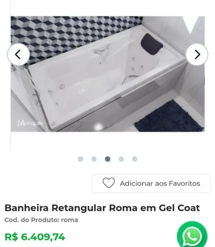 Banheira Roma 2 m x 0,90 x 0,70 com hidromassagem FB Branco