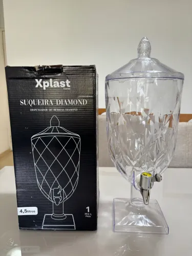 Suqueira 4,5 Litros Acrílico Cristal com Torneira