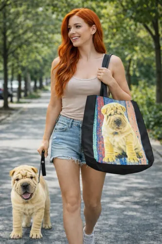 Bolsa ecobag estampa cachorro Sharpei