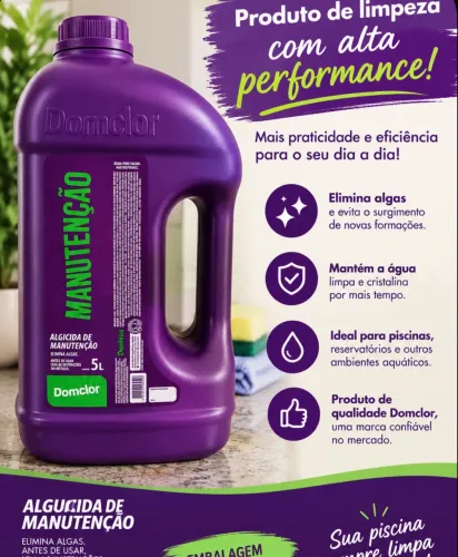 Algicida de Manutenção Domclor 5L - Para Piscina