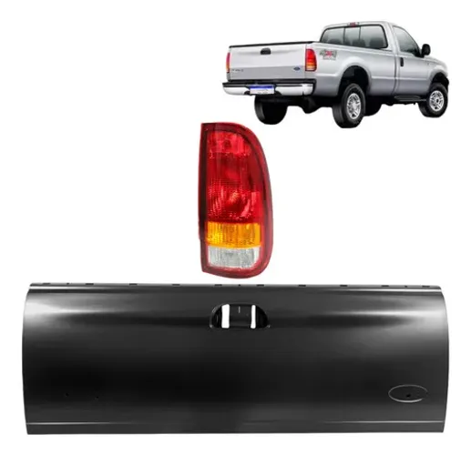 Kit Tampa E Lanterna L.d F-250 F-350 F-4000 Ford 1999 A 2011 Preto