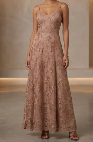 Vestido de festa rosa longo M