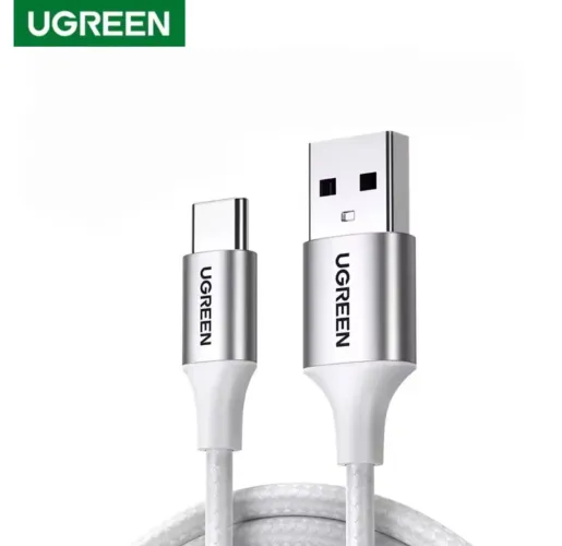 Cabo USB Ugreen Tipo A para C carga rápida 1M Branco
