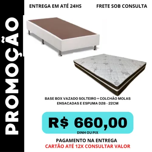 COLCHÃO + BASE BOX EM SUPER OFERTA IMPERDÍVEL DO MÊS APROVEITEM E GARANTA A SUA 