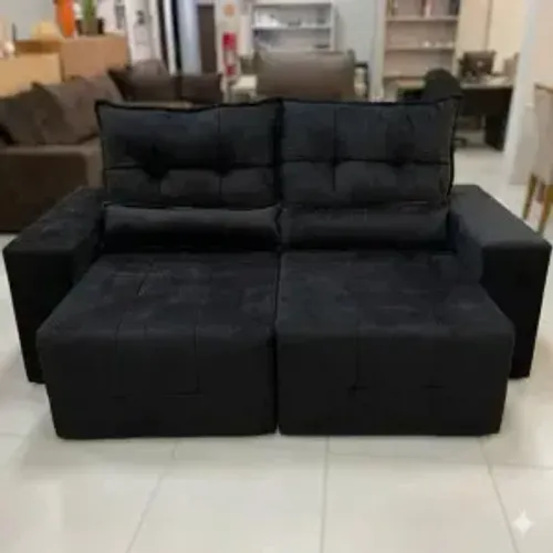 Sofá Retrátil e Reclinável Lisboa Preto