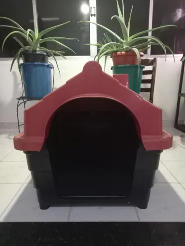 Casinha Cachorro Cães Plástica Numero 7 Cor Vermelho