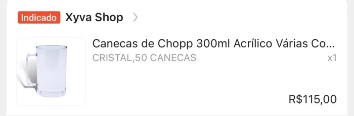 Vendo 50 copos de acrílico 300 ml