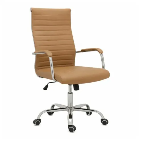 Cadeira Presidente London Giratória Base Cromada Corino Fendi Ergonômica Premium 31091
