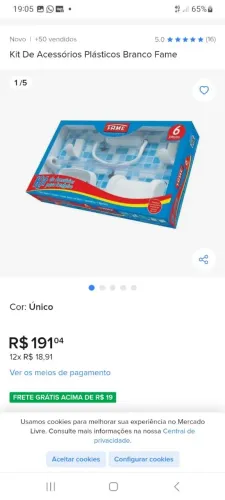 Kit de acessórios para banheiro FAME.