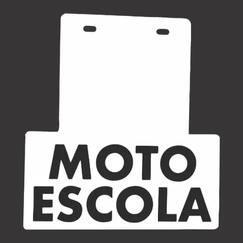 Placa Moto Escola Fundo branco