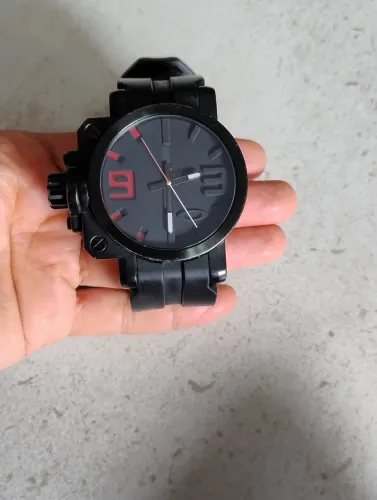 Oakley Gearbox Stealth [ORIGINAL] relógio preto com detalhes preto/vermelho