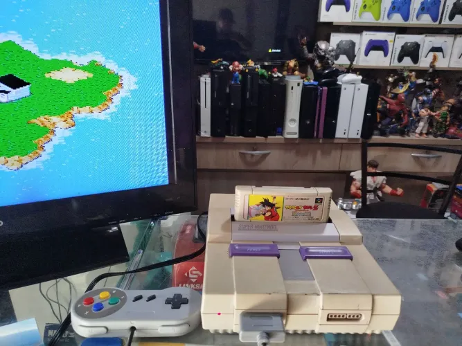 super Nintendo 1 cartucho + controle e fonte funcionando 100% ac trocas...