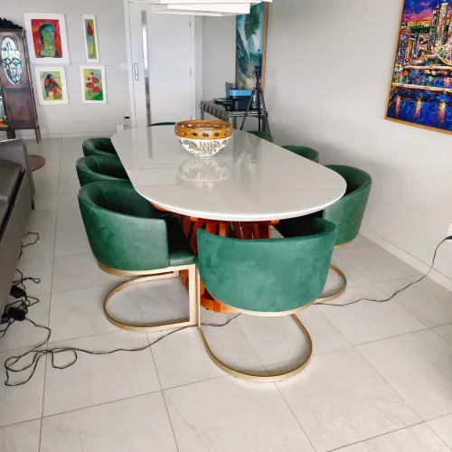 Mesa de Jantar 2,4 x 1,2 m - Madeira Maciça