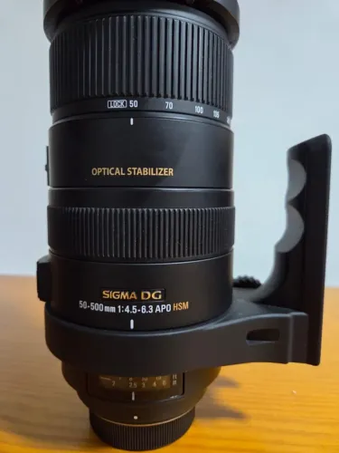 Sigma 50-500mm APO DG OS HSM Nikon F + Case Original + Parasol
