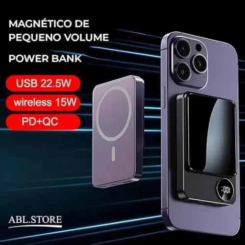Carregador Magsafe Iphone  10000mAh Compatível iPhone Xr 11 12 13 14