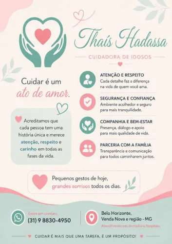 Cuidadora de idosos e acompanhante hospitalar