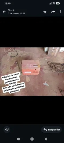 Máquina de solda funcionando perfeitamente