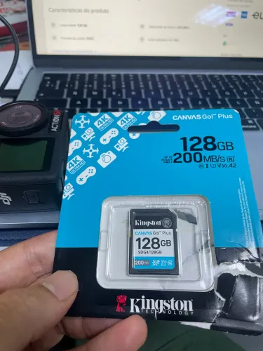 Cartão de memória canvas go plus kingston 128 GB