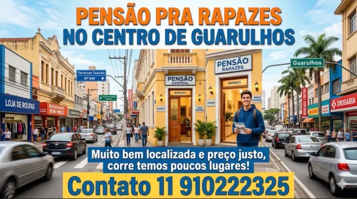Pensão para rapazes centro de Guarulhos 