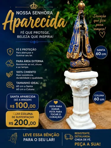 Santa Nossa senhora Aparecida p/jardim