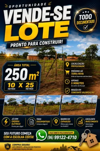 Lote de 250 M2 barato de mais 