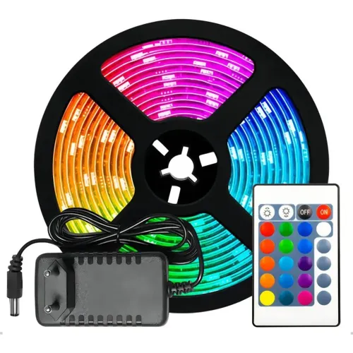 Fita de led 5050 rgb 5 metros c/controle