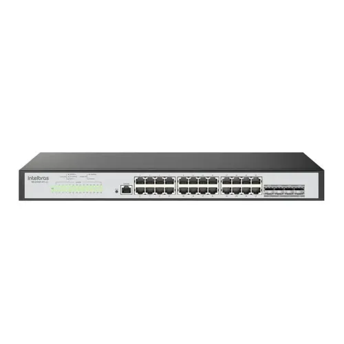Switch Gerenciável Intelbras SG 2404 MR L2+ - 24 Portas Gigabit + 4 SFP