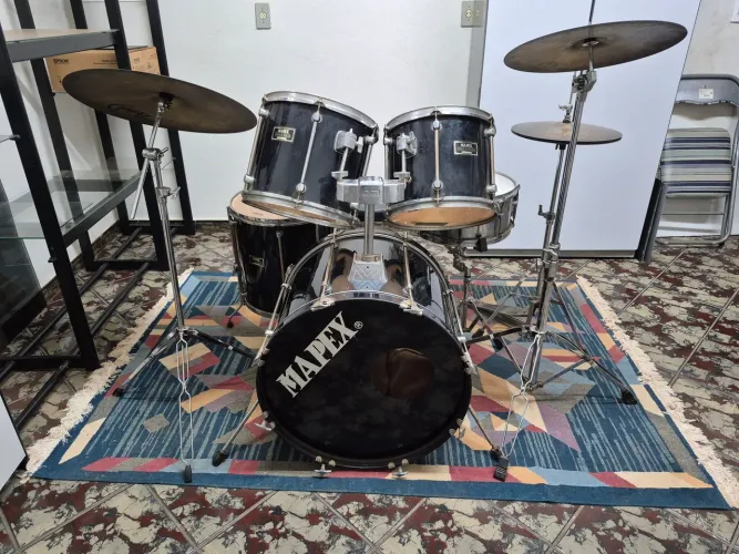 Bateria Acústica Mapex Venus Series Completa - Anos 90 + 3 Pratos Pearl