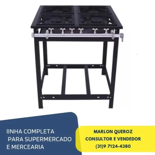Fogão Industrial 4 Bocas 40x40CM Venâncio 