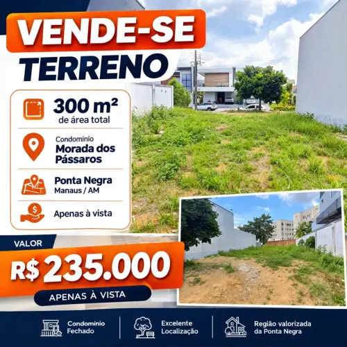 Lote/Terreno cond. Morada dos Pássaros 300m² - a vista