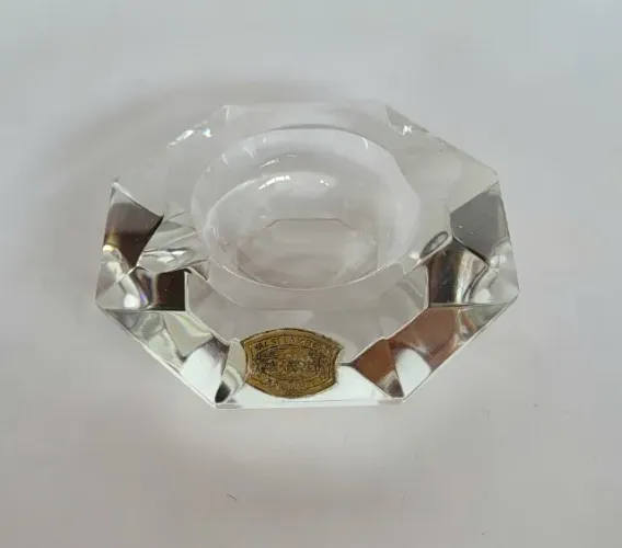 Cinzeiro de Cristal Val Saint Lambert Lapidado