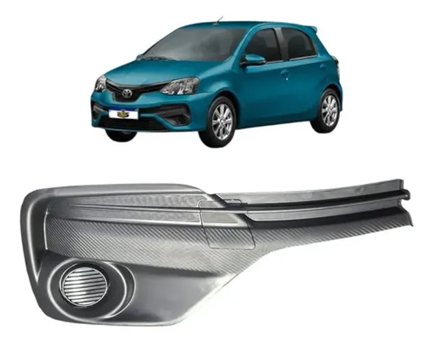 Moldura Farol Milha Direito Etios 2016 A 2019 Sem Furo Preto Direito