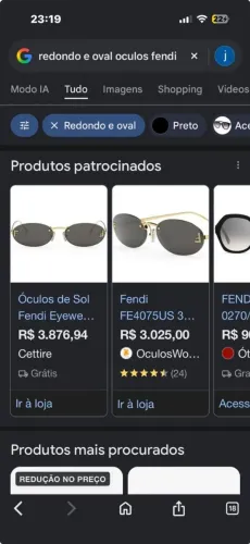 Óculos de sol FENDI FE40048S<br><br>Reparo imperceptível na haste