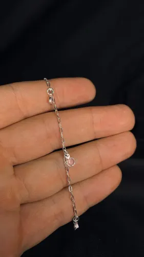 Pulseira de prata pingos de luz