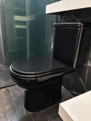 Kit Vaso sanitário e Caixa acoplada Icasa Etna PRETO