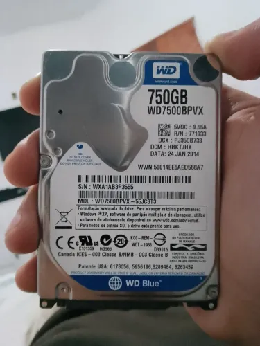 ? HD WD Blue 750GB SATA 2.5" para Notebook e PC - Funcionando
