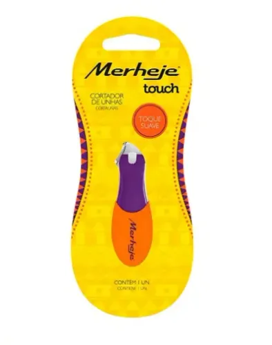 Cortador De Unha Lateral Merheje Touch Cabo Emborrachado Rox Cor Roxo / Laranja