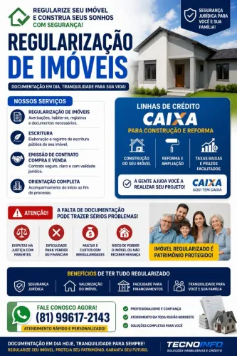 REGULARIZE A DOCUMENTAÇÃO DO SEU IMÓVEL