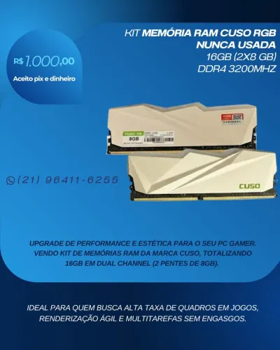 KIT MEMÓRIA RAM DDR4 - CUSO