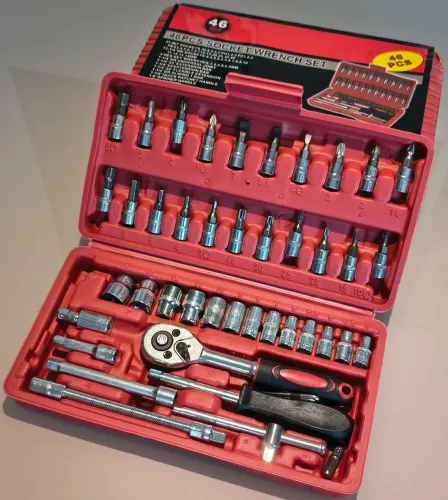 Kit Maleta de Ferramentas Chave Catraca e Soquetes 46 Peças - Novo/Pronta Entrega