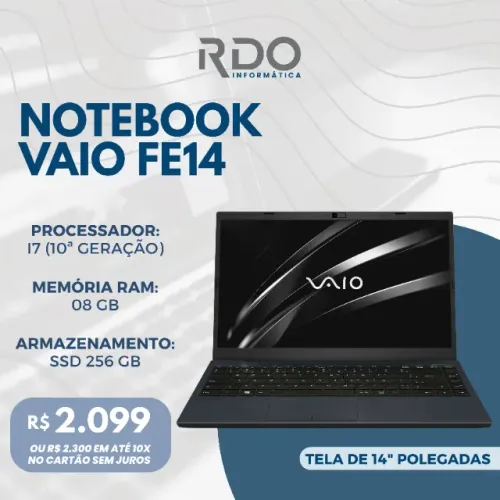 Notebook Vaio FE14 i7 10ª Geração 8GB RAM 256GB SSD Tela 14" - Alto desempenho!