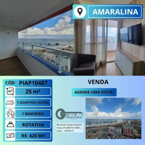 SMART PITUBA COM 25M² EM AMARALINA - PORTEIRA FECHADA