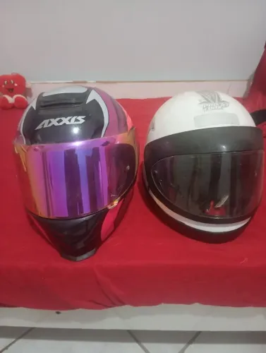 Kit 2 Capacetes: Axxis Eagle Viseira Camaleão + Pro Tork Branco