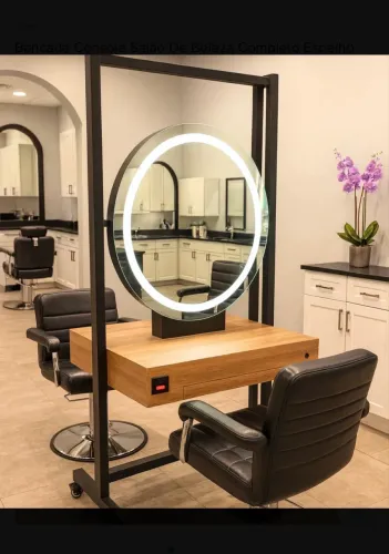 Bancada dupla,console,Ilha, estação de trabalho,salão de beleza