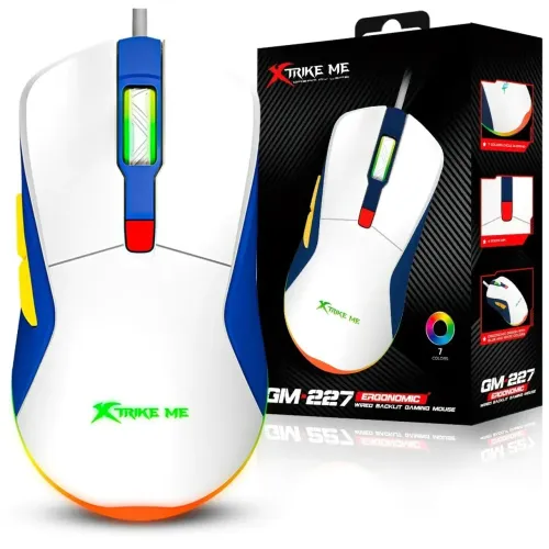 Mouse Gamer com Fio 3600 Dpi, RGB, 6 Botões, Colorido ?- Xtrike Me